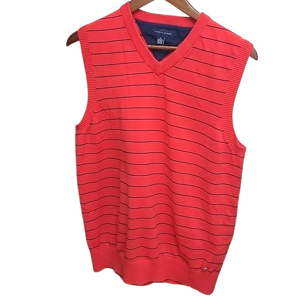 Mens Med Red and blue Tommy 100%‎ cotton vest